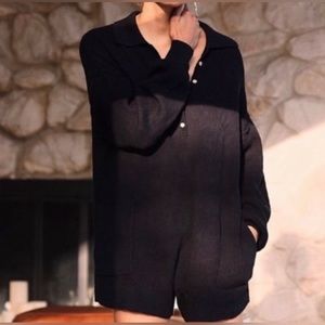 NWT FREE PEOPLE PICNIC SWEATER ROMPER - BLACK - SMALL